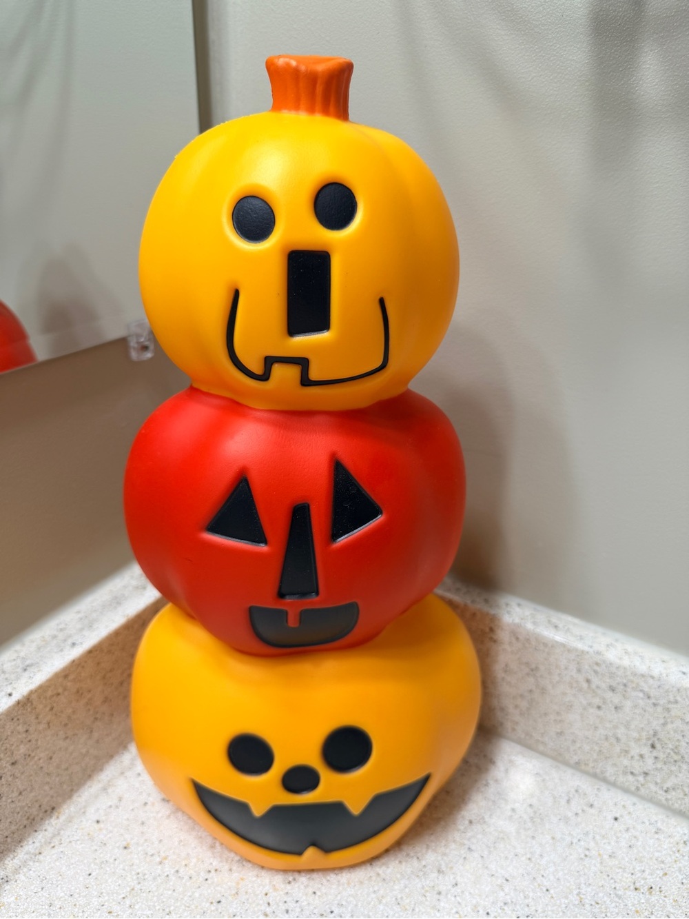 Light Up Stacked Pumpkin Blow Mold Jack-O’-Lantern Halloween Décor 14”